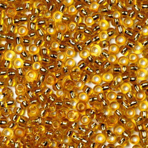 Honey Yellow Preciosa Silverline Seeds Beads