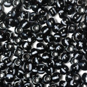 Black & White Preciosa Stripes Seeds Beads