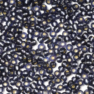 Slate Blue Preciosa Silverline Seeds Beads