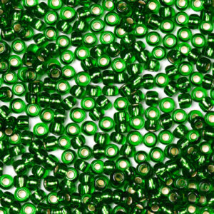 Grass Green Preciosa Silverline Seeds Beads