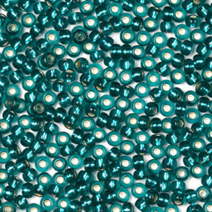 Teal Blue Preciosa Silverline Seeds Beads