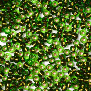 Green Preciosa Silverline Seeds Beads