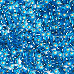 Cerulean Blue Preciosa Silverline Seeds Beads