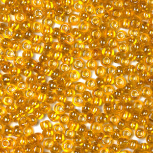 Amber Yellow Preciosa Luster Inside Round Rocailles Seeds Beads