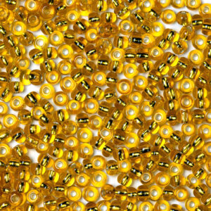 Yellow Preciosa Silverline Seeds Beads