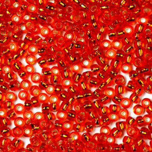 Tomato Red Preciosa Silverline Seeds Beads