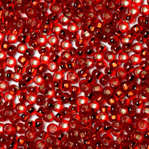 Dark Red Preciosa Silverline Seeds Beads